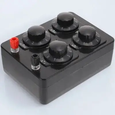

Resistance Box Variable Electrical Teaching Instrument Adjustable Experiment Variable Box 0-9999 Ohm Durable Safety Tool