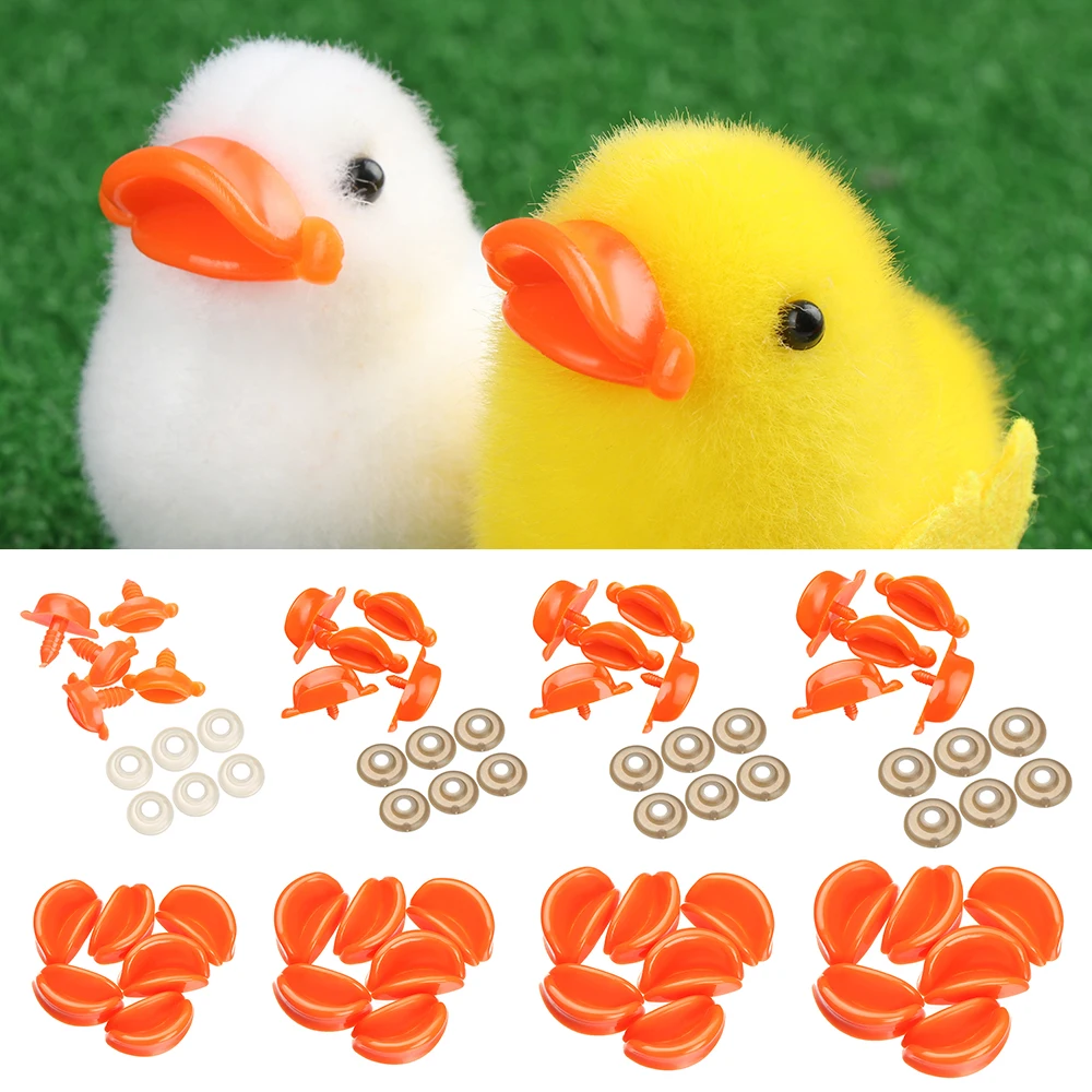 10PCS Multi Size Duck Safety Mouth Cotton Stuffed Doll Knitting Toy Handmade Material Animal Puppet Making DIY Doll Accessory