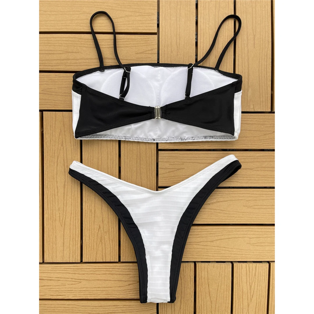 Neuer, verführerischer, zweiteiliger Bikini mit mittlerer Taille im brasilianischen Stil, Damen-Badeanzug, zweiteiliges Bikini-Set, Badebekleidung, Badeanzug, Modell V4803. – Detail 10