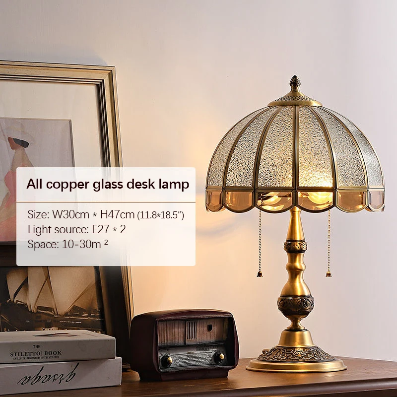 SOFEhr-Lampe de Table Moderne en Laiton LED Rétro et Créative, Luminaire de Bureau Européen en Verre pour la Maison, le Salon, la Chambre à Coucher, Décor de oral et