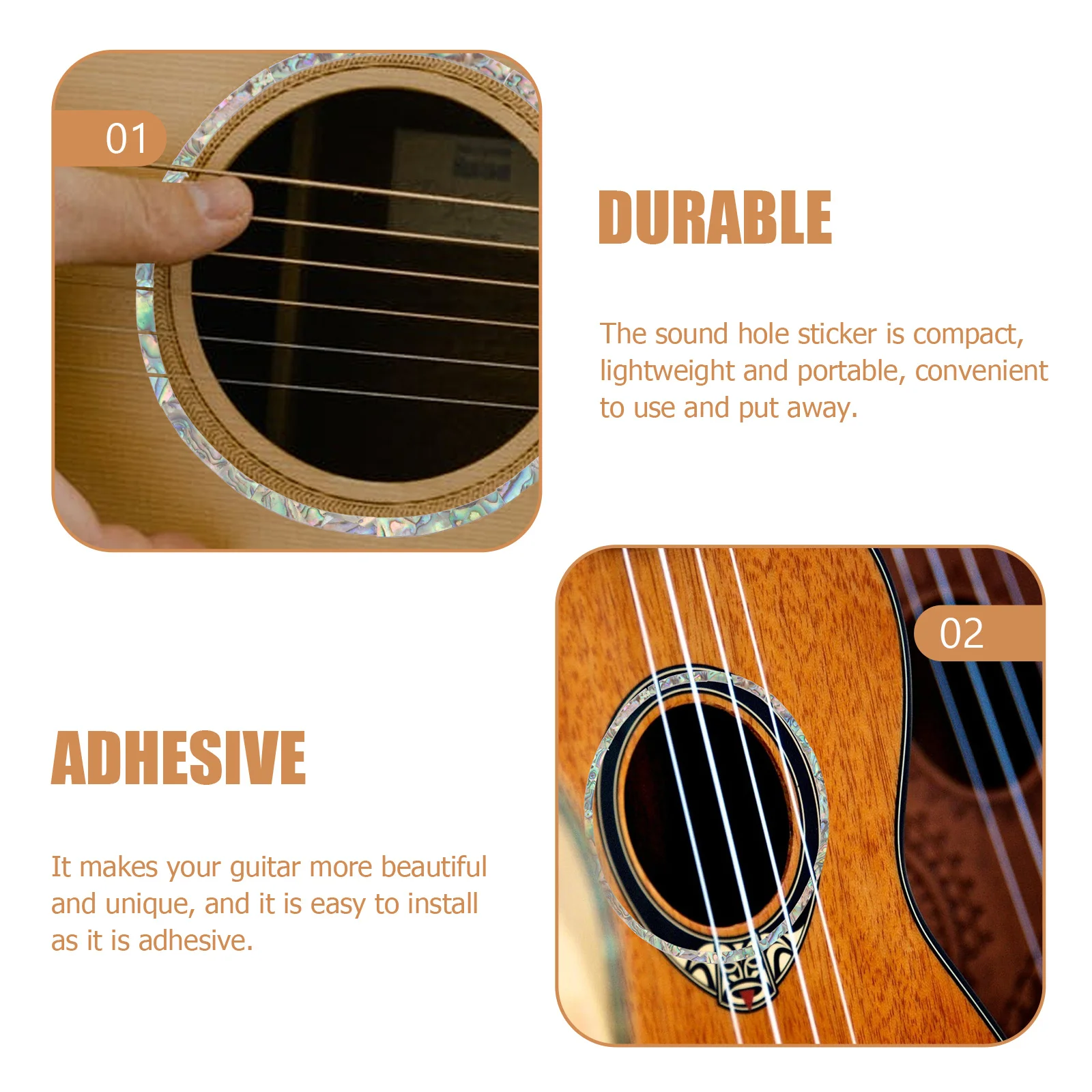 

12pcs Guitar Soundhole Inlay Stickers Sound Hole Rosette Decorative Pvc Adhesive Stickers For Acoustic Classical Guitars