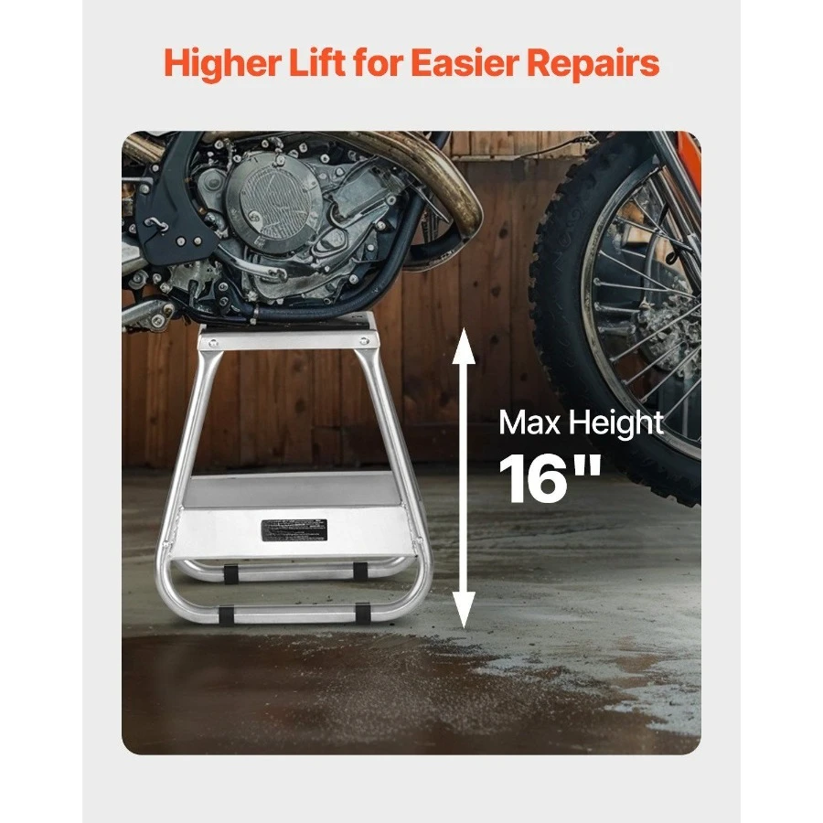 حامل الدراجة الترابية، حامل حفرة الدراجة الترابية بسعة 1100 رطل، صيانة عالمية غير قابلة للانزلاق على الطرق الوعرة من الفولاذ شديدة التحمل للدراجة الترابية