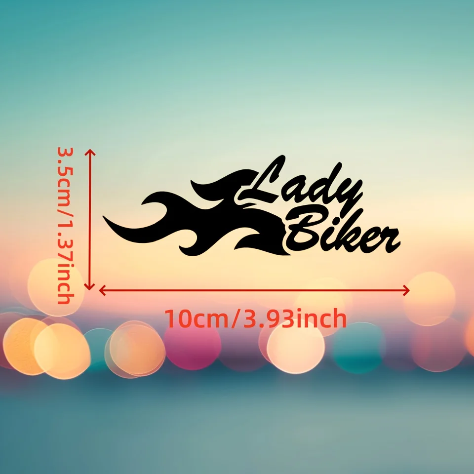 Fashion Female Rider Stickers, White Flame Vinyl Decals for Motorcycle Helmet and Car Decor