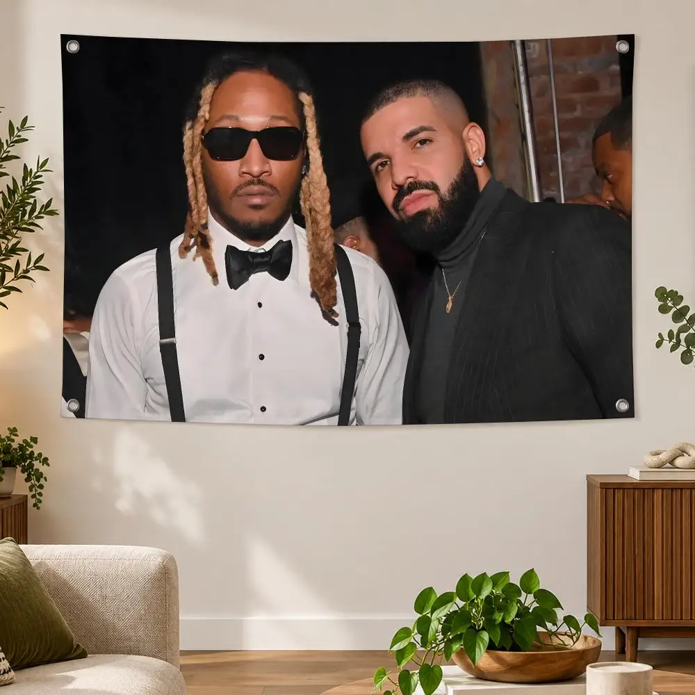 Rapper D-Drake & Future Flags Banner Decor for Bedroom,Garden,Party,Club,Indoor Outdoor, Fan Gift