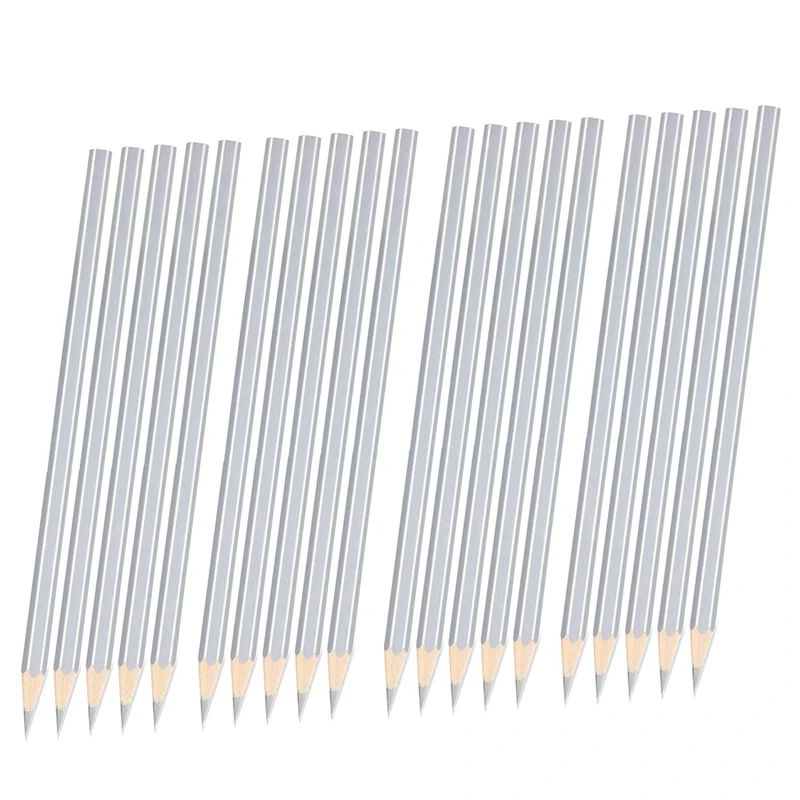 40 Pack Silver Welders Pencil Metallic Silver Marking Pencil For Construction Workers Metalwork Plumbers Framers