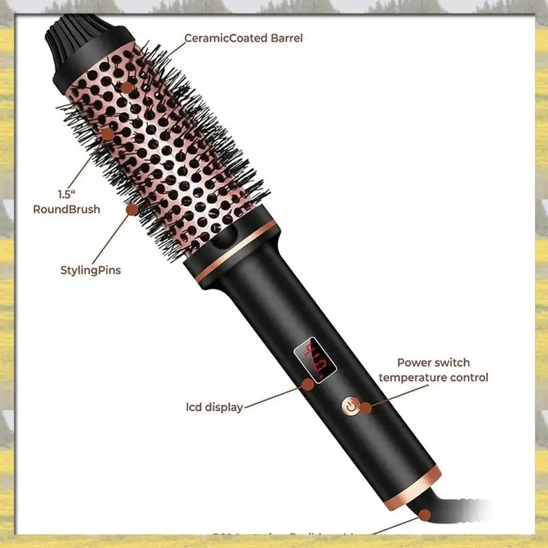 

Hot Sale Professional Curling Iron Heated Styling Brush Heated Styling Brush Travel Size Usb US Plug