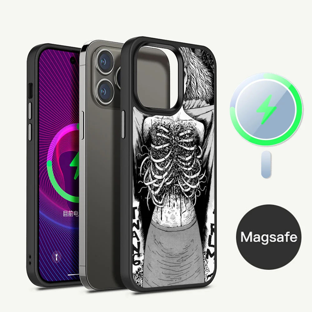 Japanese horror comic junji ito Tomie Phone Case Magnetic Case For iPhone 14 13 12 11 15 Pro Max Plus Mini For Magsafe Wireless