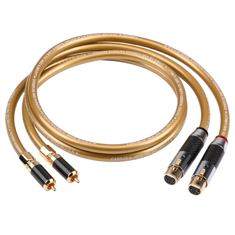 ATAUDIO 1 para kabla Audio RCA do XLR z rdzeniem 2 RCA męski do 2 XLR męski z czystym miedziane złote wtyczka powlekana do miksela PA