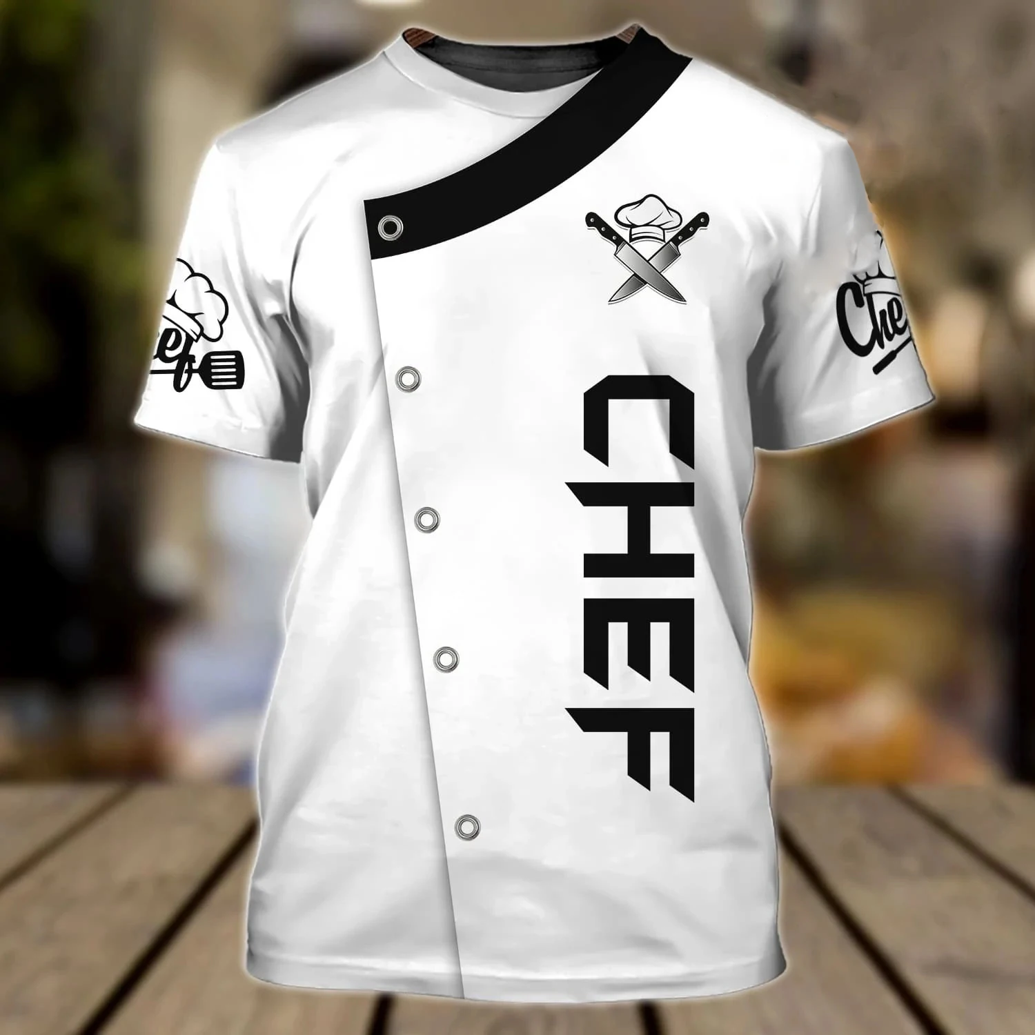 2023 New Men T-shirt Chef Broad Oversized Tops Punk 3D Print T Shirt Male Casual Fashion Summer Crew Neck Short Sleeve Daily