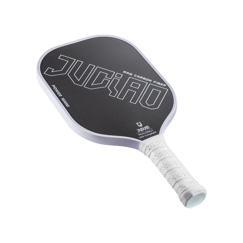 Pá De Pickleball De Fibra De Carbono Raw Thermoformed T700, Spin Superfície Texturizada, Borda De Espuma, Aperto Ergonômico