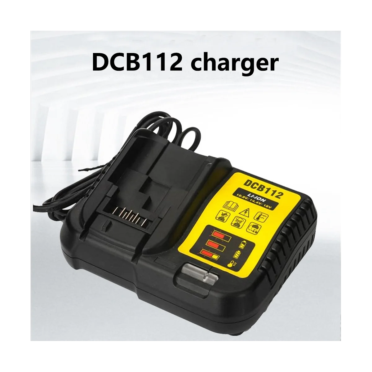 Replacement for DEW Dewei DCB112/105 Charger Can Charge 10.8-14.4-20V Lithium Battery EU Plug