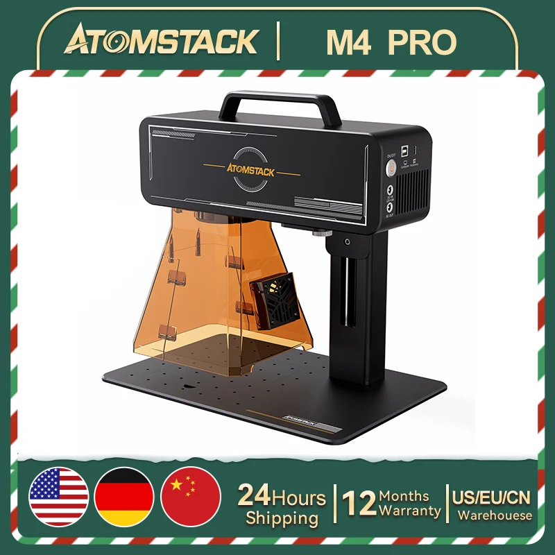 Atomstack M4 PRO Dual Laser Blue Diode เลเซอร์อินฟราเรดเดสก์ท็อป 2-In-1 เลเซอร์เครื่องหมายมือถือ CNC เครื่องแกะสลักโลหะ