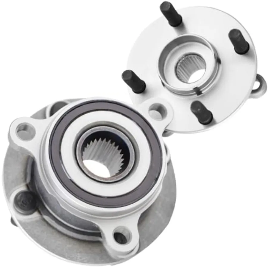 2-Pack Rear Driver or Passenger Side Wheel Hub Bearing Assembly for 2016-2022 Mazda Miata MX-5 2.0L 4 Cyl Only Steel Black High