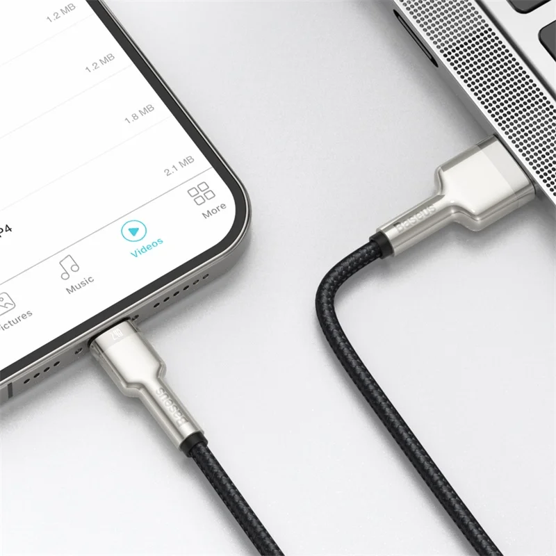 Металлический кабель для передачи данных Baseus Cafule с разъемами USB Type-C и iPhone PD, 20 Вт, IP, 2,4 А