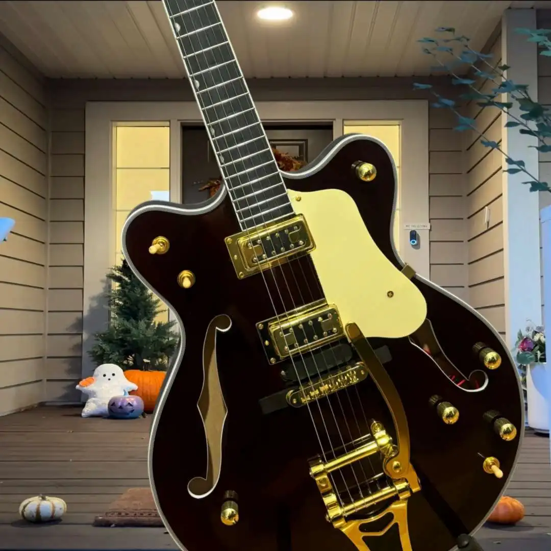 Gretsch Electromatic Hollow Body Guitar FilterTron Pickups Bigsby Vibrato Gold Hardware Walnut Stain Jazz Rock Country Collector