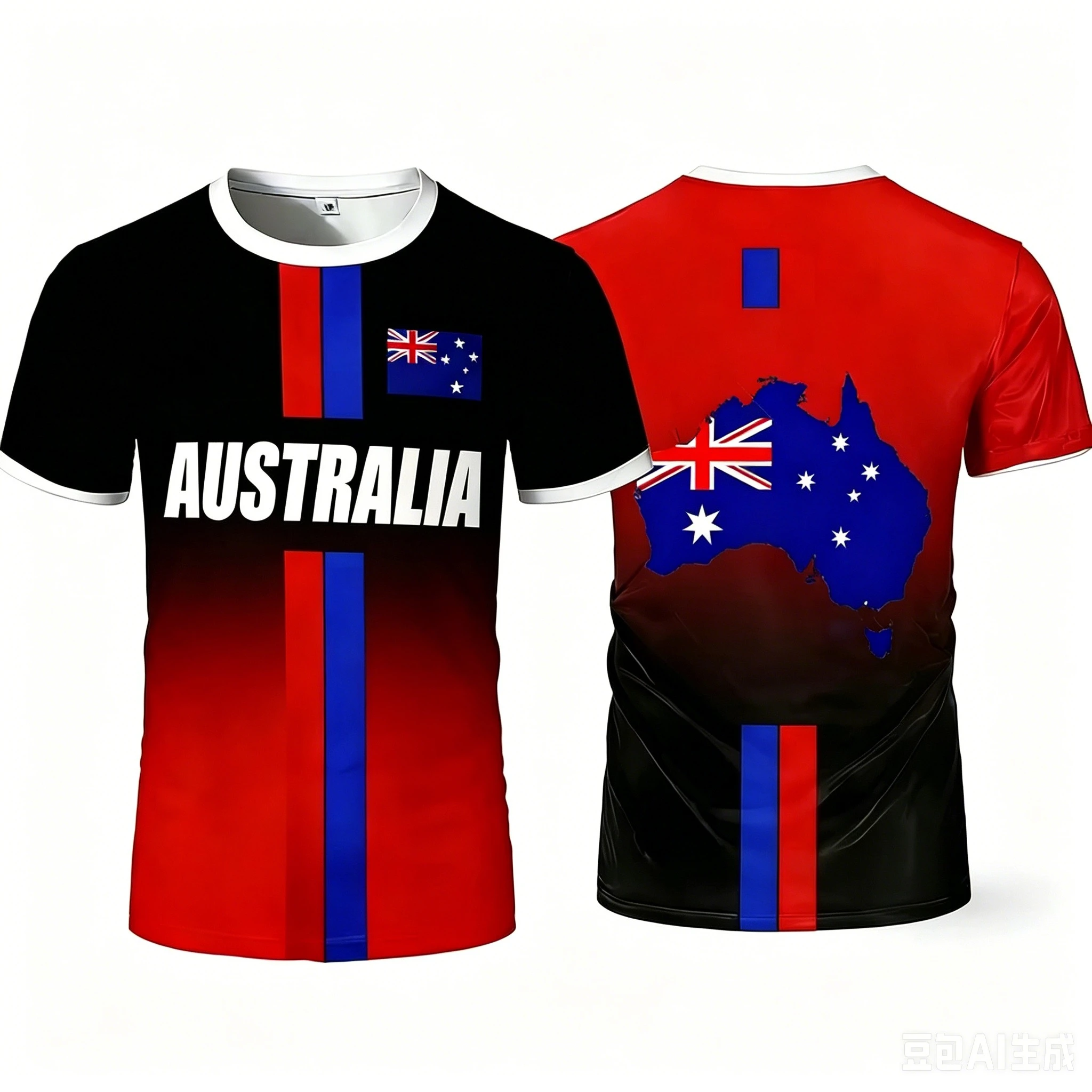 Outdoor Camping Australia - 2026 แฟชั่นฤดูร้อนออสเตรเลียใหม่ 3D พิมพ์ลายเสื้อยืดแขนสั้นคอวีลายกีฬากลางแจ้งเสื้อยืดสนับสนุนความหลงใหลขนาดใหญ่ขึ้น