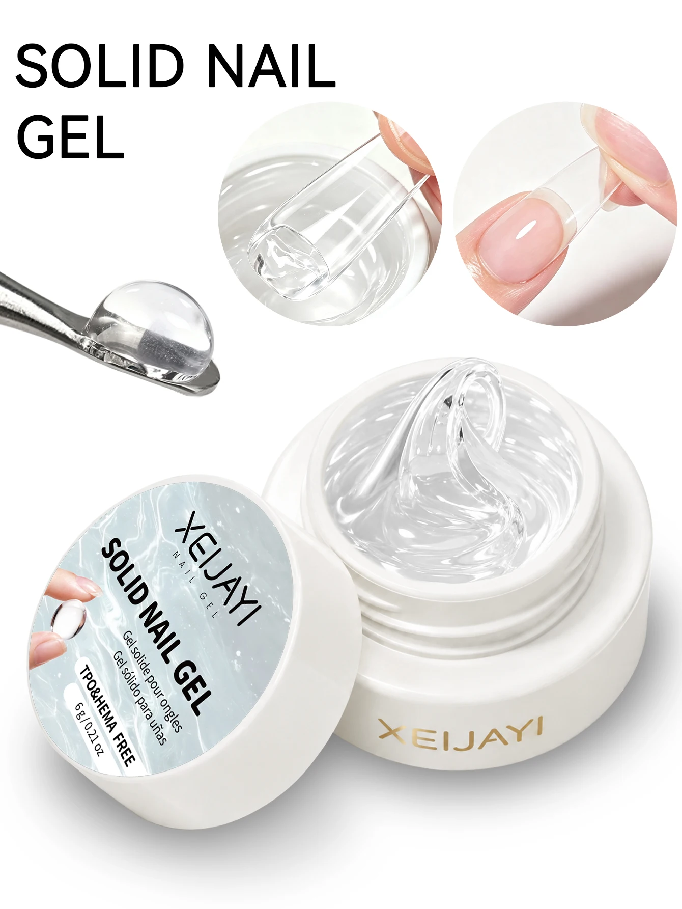 1/2/3/5 Stück 6G Solid Nail Gel Platte Gel-Nagellack UV LED Soak Off Top Gel Glänzender Versiegler Glanzlack