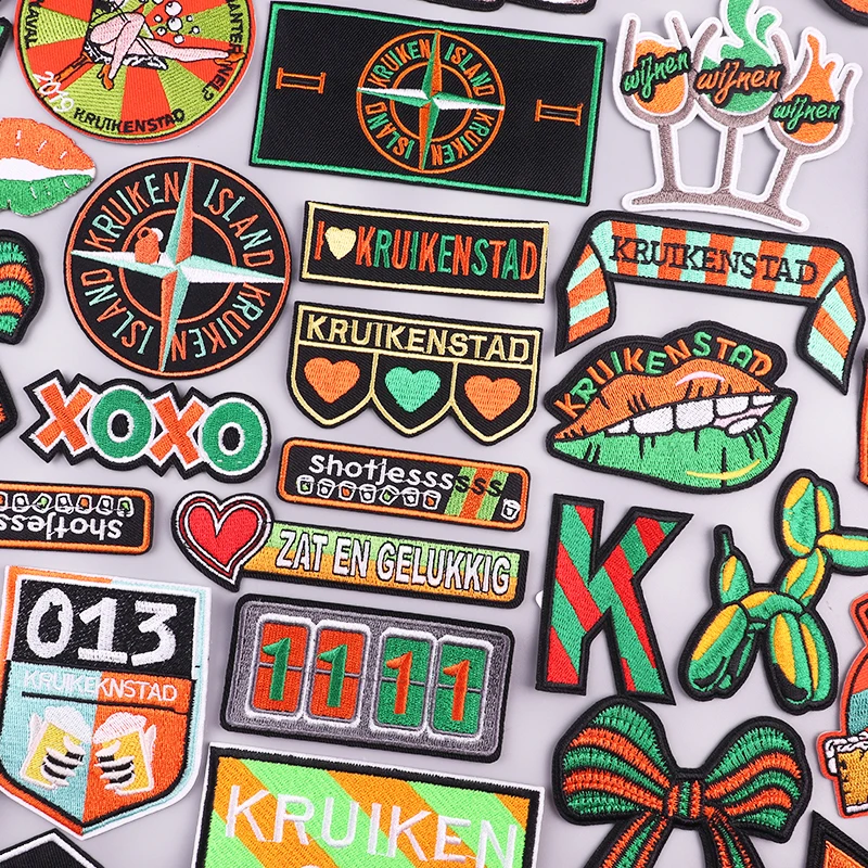 

Netherland Carnival Patches Kruikenstader Emblem Embroidery Patches For Clothing Sew Applique Tilburg Patch DIY