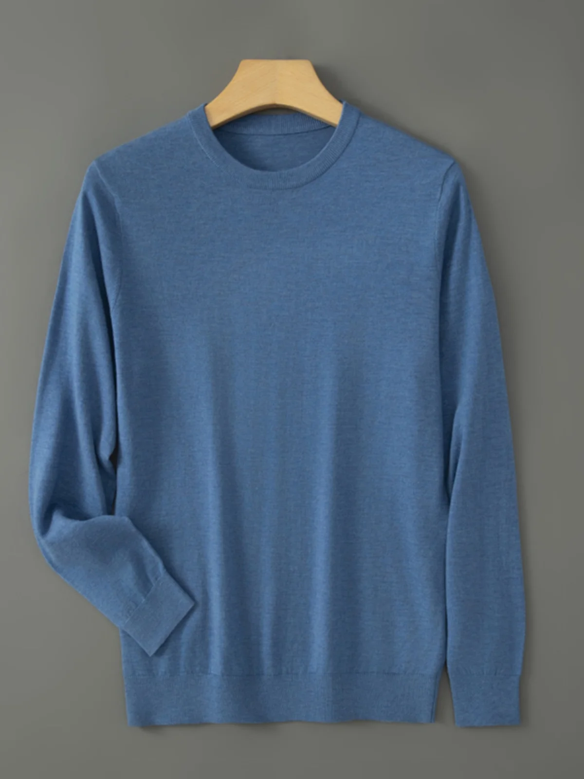 

Spring Autumn Beautiful Thin Merino Wool Knitwear Pure Color Casual Faionable round Ne Sweater Soft Warm Busin Leisure