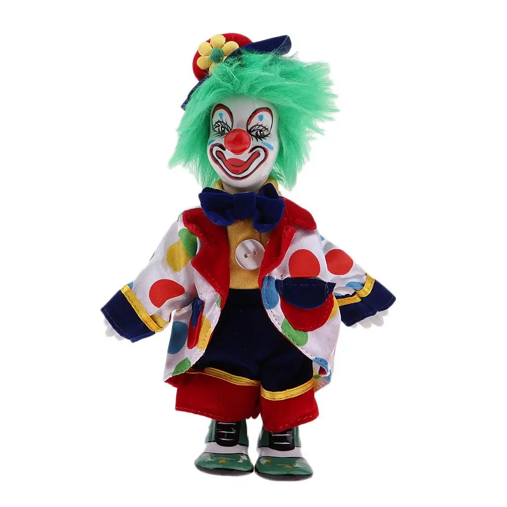 

18cm Vintage Hand Painted Porcelain Clown Doll Ceramic Clown Dolls Decoration #4