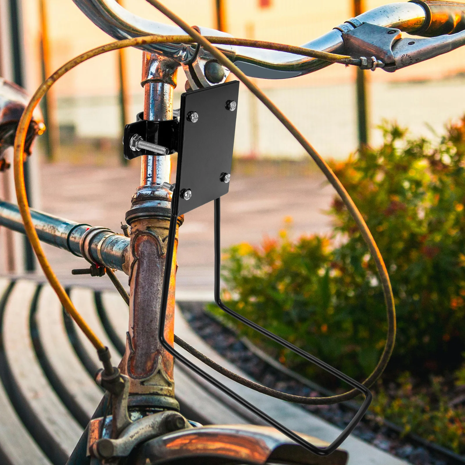 

Iron Basket Bracket Durable Easy Install Secure Fit Stylish Design Electric Mountain Bikes Front Cargo Bike Supplies Storage