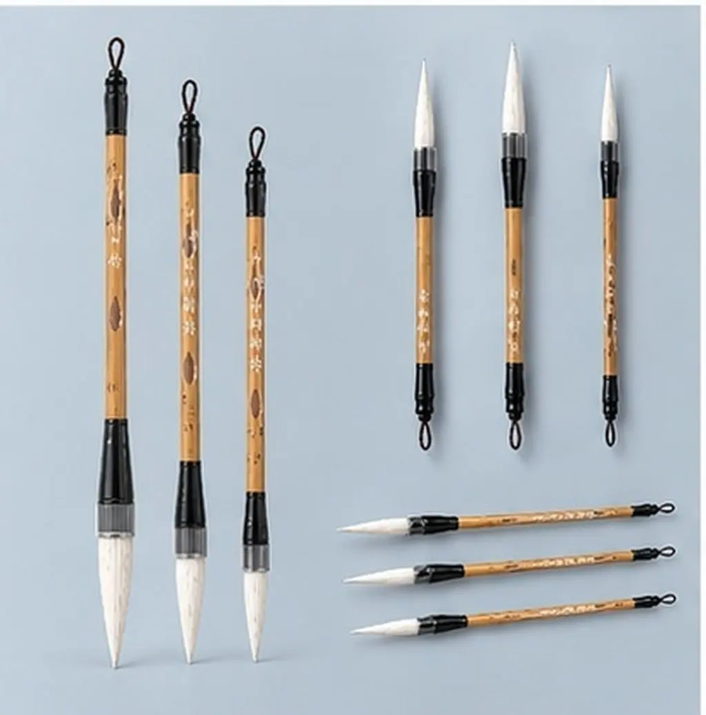 3Pcs Beginner Friendly Calligraphy Brush Pen Set Traditional Writing Brush with Ergonomic Grip Suitable for Couplet Writing