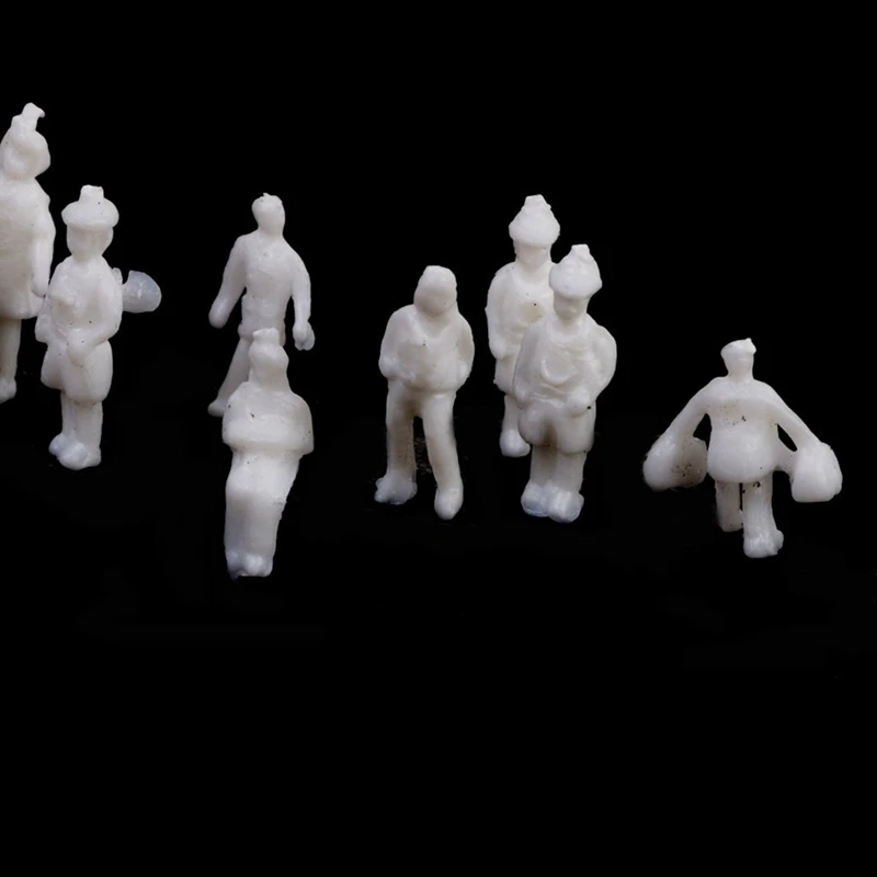 Figurines de personnes blanches assorties, échelle 1:200, environ 200 pièces