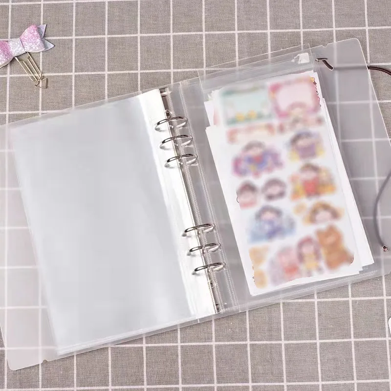 12 Stks/partij A6 6 Gaten Pvc File Organizer Opslag Rits Map En 1Pc 6 Ring Notebook Cover Planner Collection bindmiddel Document