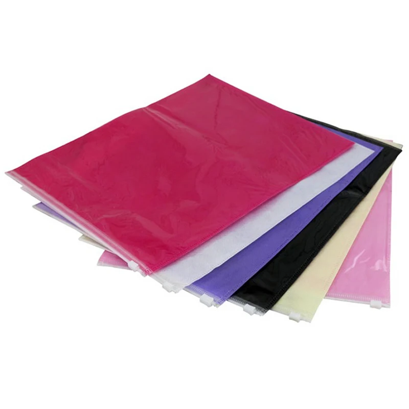 50pcs/lot- all sizes-6colors Non-woven reclosable ziplock gift garment clothes Packaging bags Travel storage take