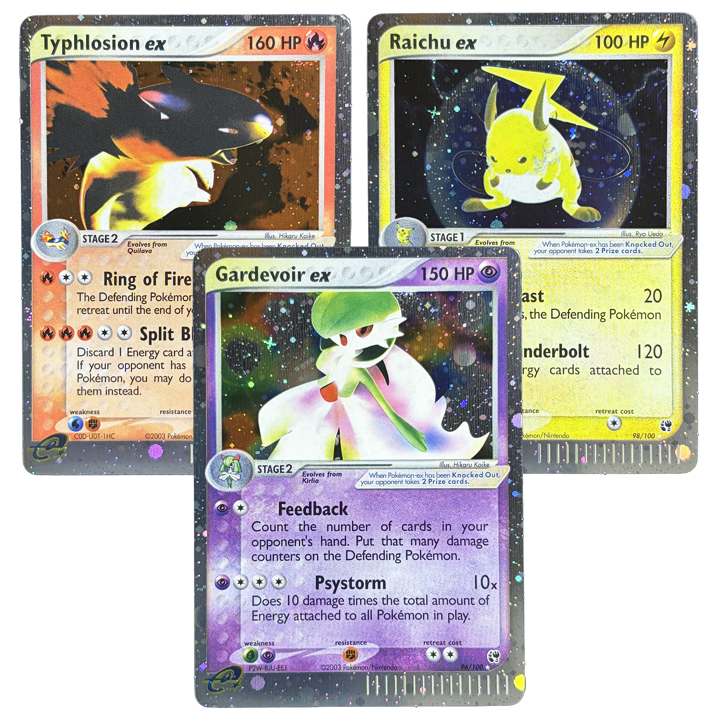 PKM Collection Card Ruby-Sapphire (RS) & Sandstorm (SS) Set Gardevoir/Raichu/Typhlosion PTCG Super Rare Game Proxy Card Gifts