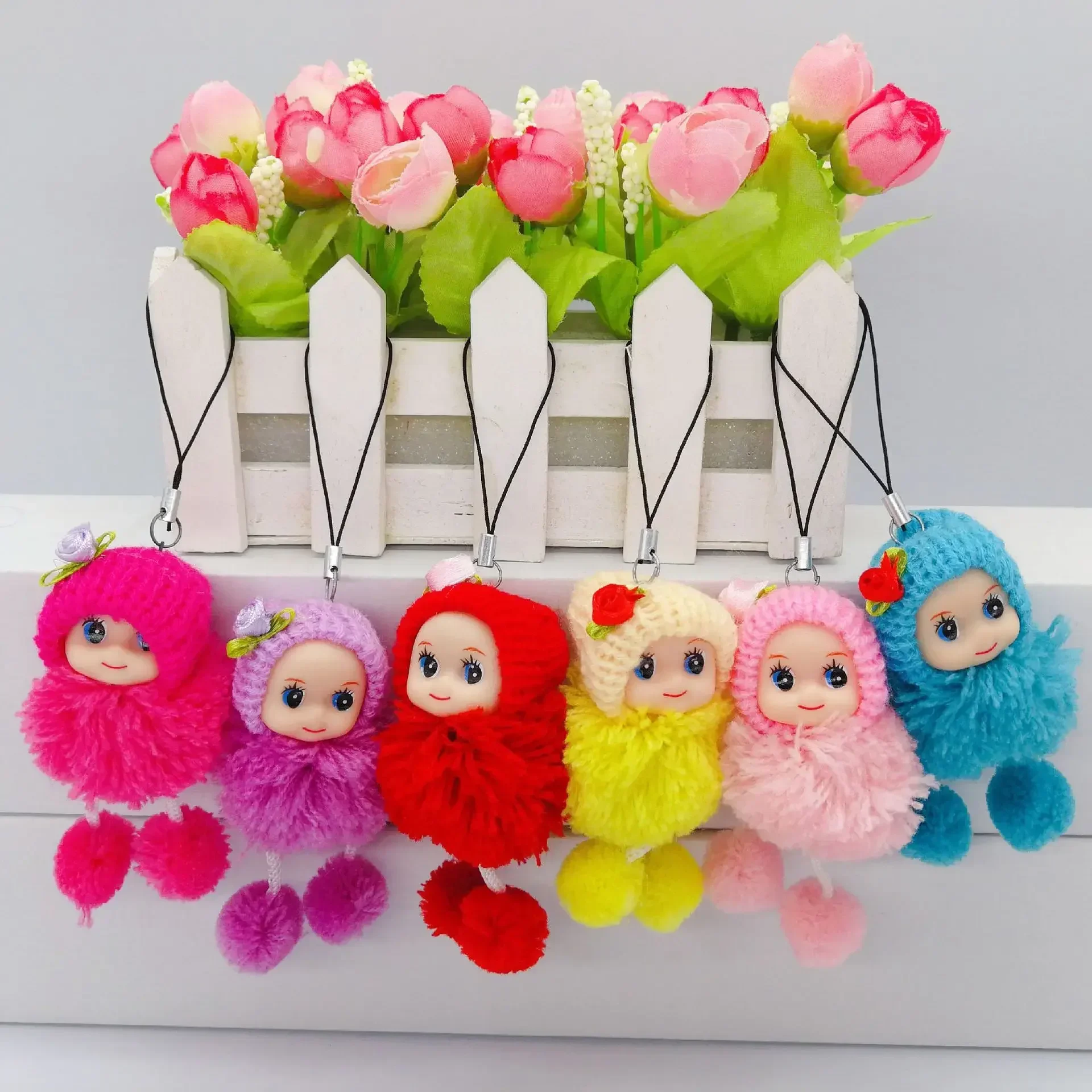 1PC Cute Soft Mini Interactive Doll Baby Toy for Girls Boys Small Baby Dolls Bag Pendant Keychain Kids Plush Stuffed Toys Gifts