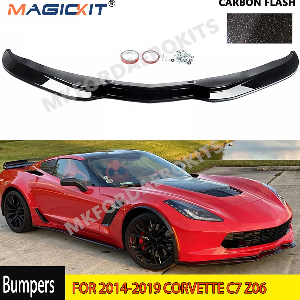 CARBON FLASH STAGE 2 FRONT BUMPER LIP SPLITTER FOR 2014-2019 CORVETTE C7 Z06