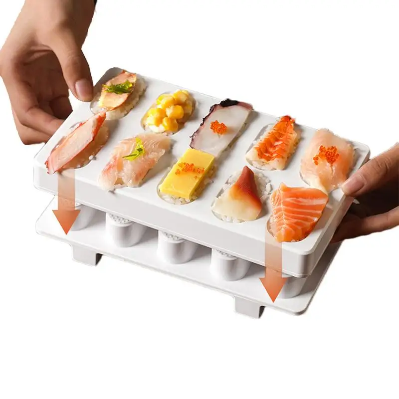 Sushi Mold 10-Grid Musubi DIY Making Onigiri Mold Japanese Cuisine Mold Kitchen Gadgets For School Picnic Farmhouse Camping