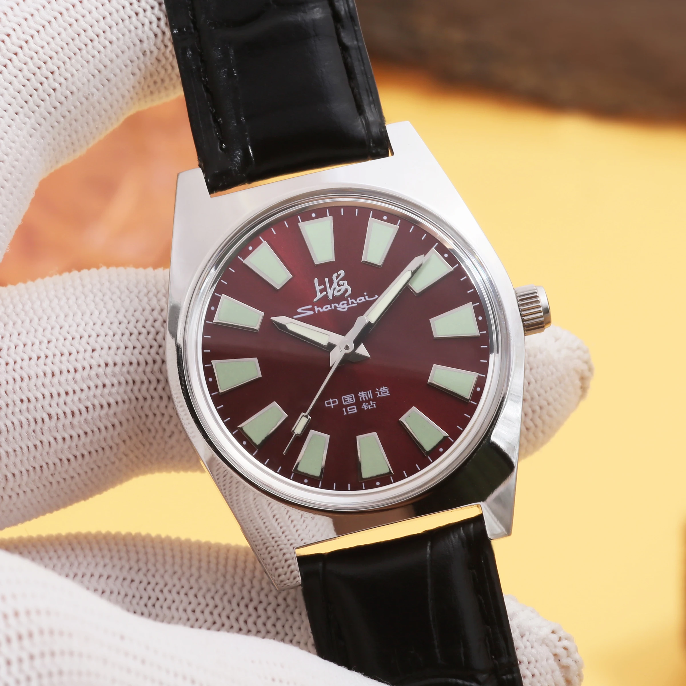 

Мужские механические часы Shanghai 36MM с ручным заводом, водонепроницаемые, ретро-стиль, оптом