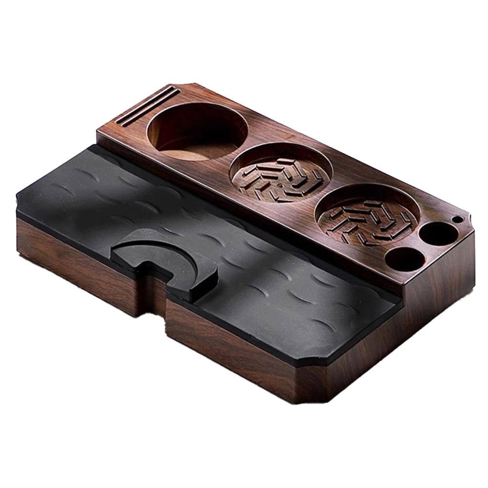 Coffee Making Coffee Tamper Mat Elegant Wood Grain Coffee Mat Silicone Anti-slip Multifunctional Press Base Coffee Accessories