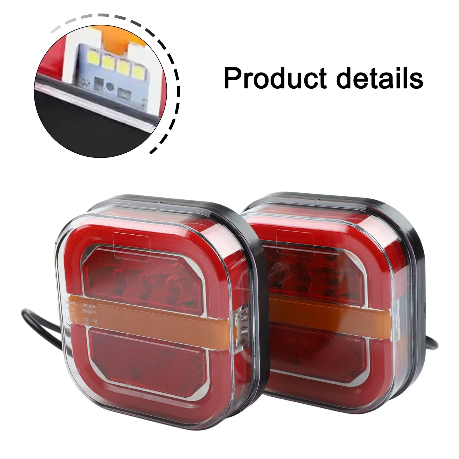 Vehicle Safety 12 24V Trailers Driving Lights Red Yellow Wear-Resistant 28 LEDs 3-5W Power 50,000 Hour Lifespan