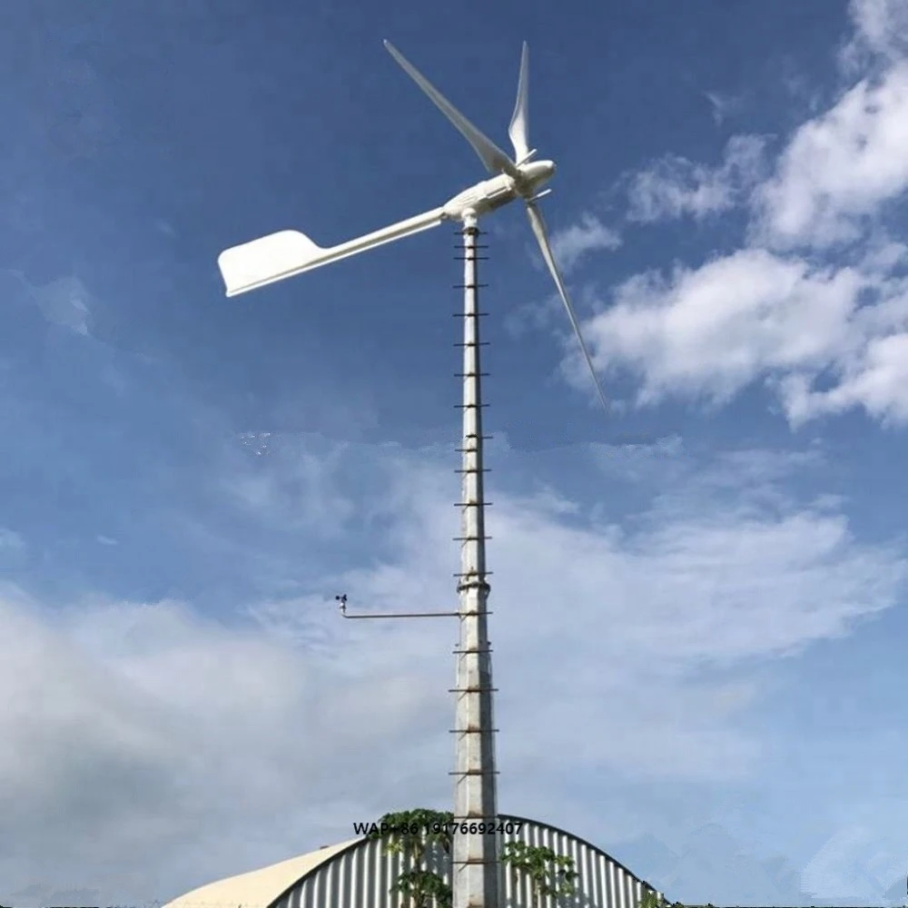 Windspot 3KW 3-Phase AC PMA Direct Drive Solar/Wind Grid Tie System Variable Pitch Wind Turbine with 4KW HLD 4M Generator