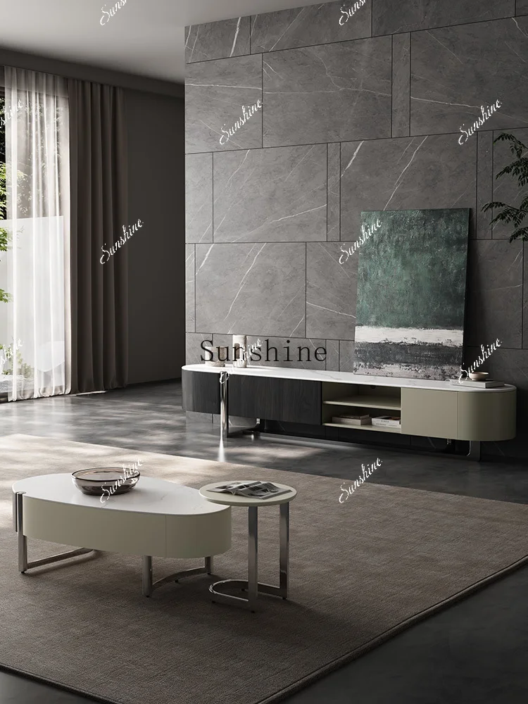 

Italian modern simple rock slab living room home removable creative special-shaped coffee table FT