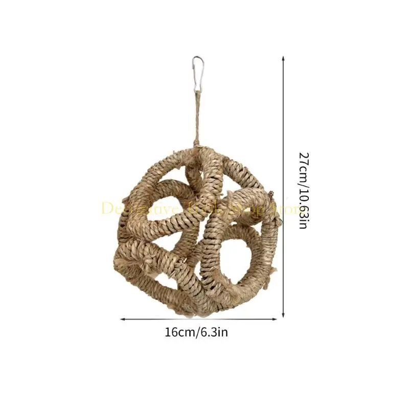 Qx2e Parrots Swing Scratchers Baars Rings Bird Rings Cage Toy Rack Toy Branch Swing Straw Rings Fun Swing