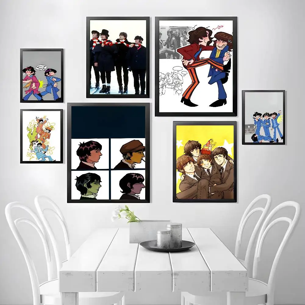 The B-Beatles B-Band HELP Frameless Canvas Painting Decorative Art Printing Poster Image Home Room Bedroom Decoration Painting