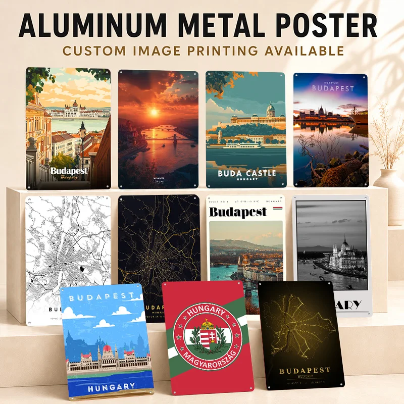 Hungary Printed Posters Personalized Metal Sign Architectural Journey Tribute Wall Art For Hallway Workspace And City Admirers
