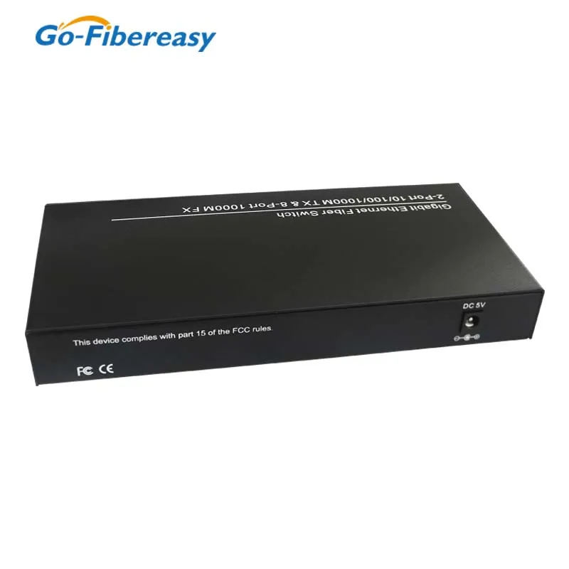 Imagem -02 - Sfp Fibra Ethernet Switch 8-porta Sfp Slot para 2-porta tx Rj45 Gigabit Conversor Fibra Optica Interruptor 1000m Fibra Óptica Transceptor