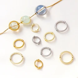 6/8/10mm 50/pcs Antique Silver Gold Color Bead Ring Spacer Beads Cap DIY Bracelet Beads For jewelry Making Accessories Finding