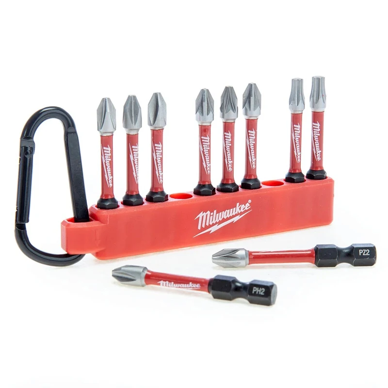 Milwaukee 4932492939 10PCS PH2 PZ2 Shockwave Impact Screwdriver Bit Set with Carabiner view 6