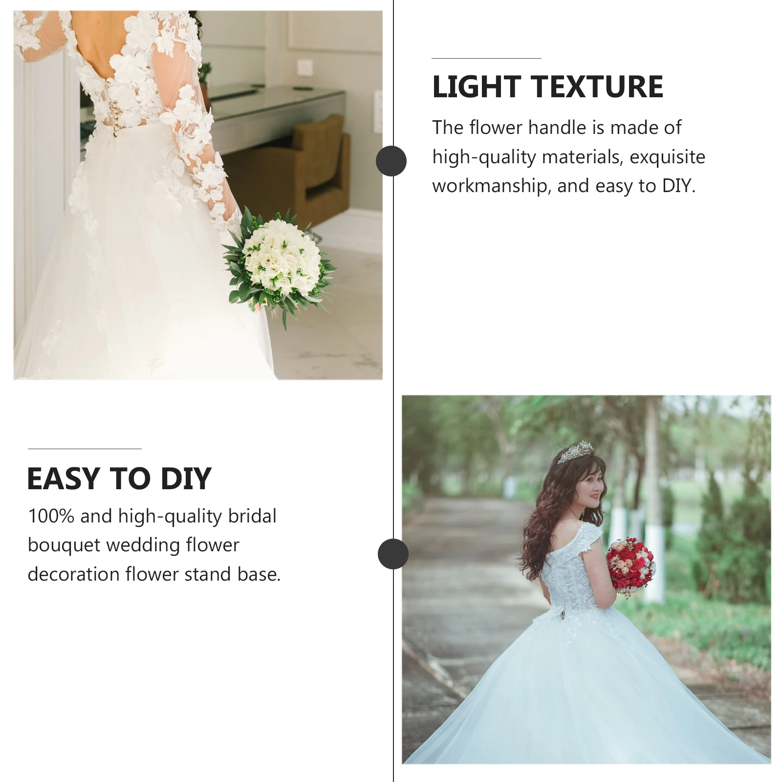 

Bride Flower Holder Floral Handle Lightweight Portable Wedding Supplies Bouquet Holder For Floral Arrangement Garden Tools