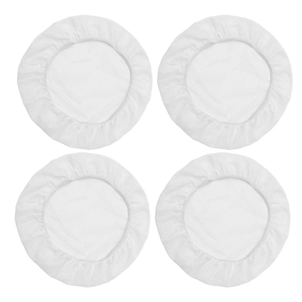 4Pcs White Cotton Elastic Hair Nets Breathable Mesh Caps Food Service Workers Kitchen Cooking Chef Baking Hair Covers Reusable