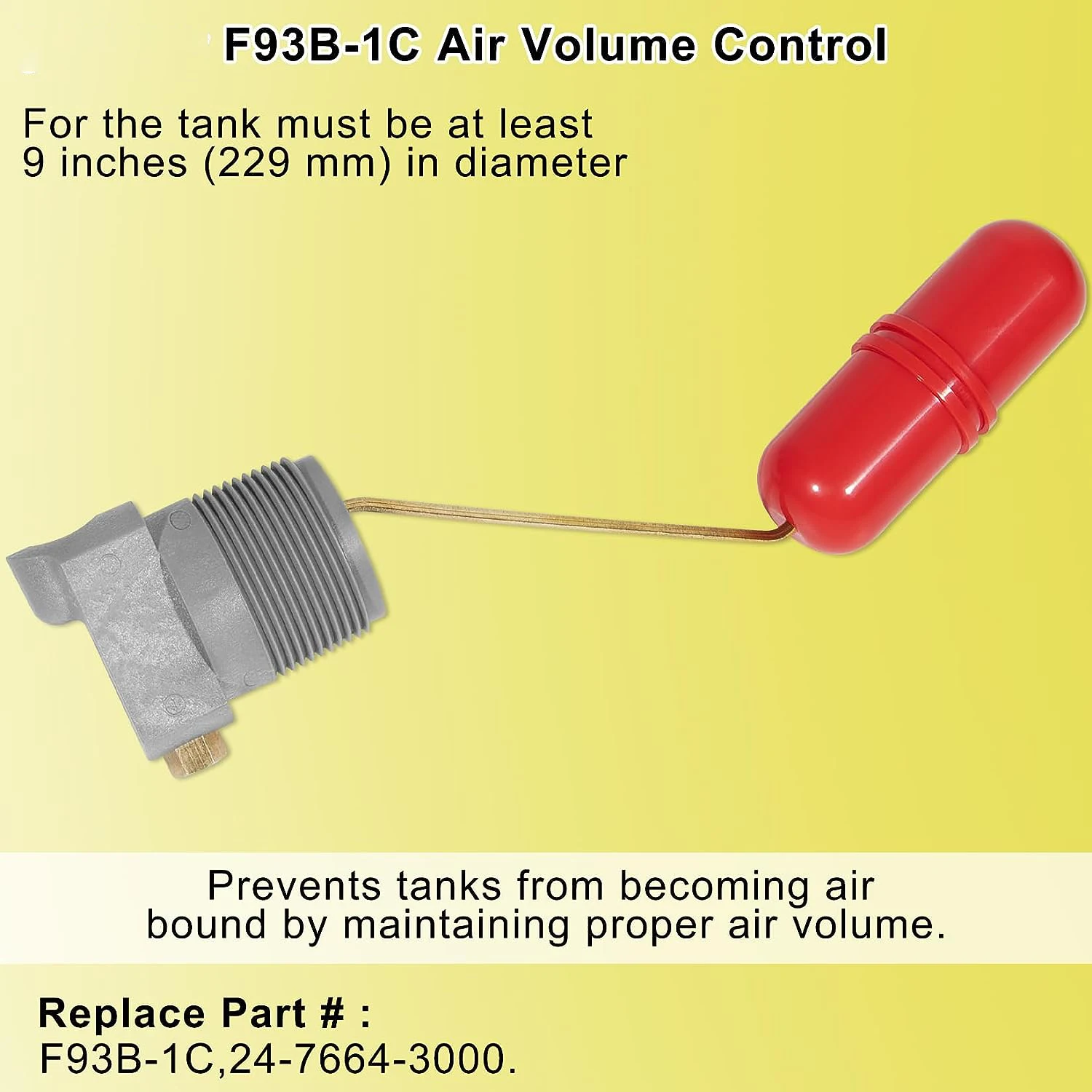 TML Replacement for F93B-1C Air Volume Controls for Deep Wells, Water Tank System 1-1/4 in MNPT, 1/4 in PTF SAE,Model 148113