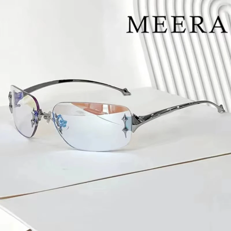 

Korea Ttl Rimless Gm Shades Korean Designer Star Decor Men Women Y2k Gradient Uv400 Gm Sunglasses Retro Fashion Driving Glasses