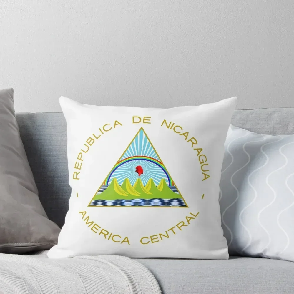 Coat of arms of Nicaragua Throw Pillow Pillows Aesthetic christmas supplies christmas ornaments 2025 pillow