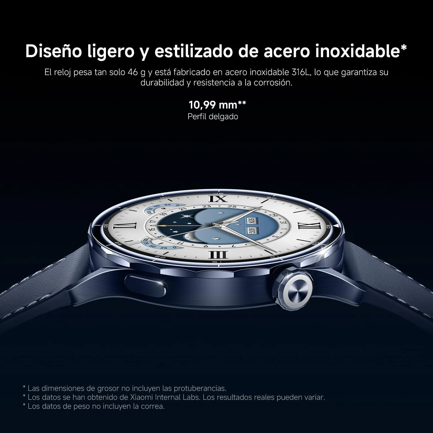 XIAOMI Watch S5, 46 mm, reloj inteligente para hombres y mujeres, GPS, 21 días de autonomía, color negro, 2500 nits de brillo, 4 sensores LED para el control de la salud, función de seguimiento del sueño 2.0, mapas sin conexión, HyperOS, control por gestos.